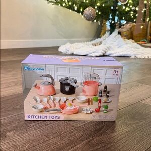 Kids Kitchen Toys Set - Pink and Black